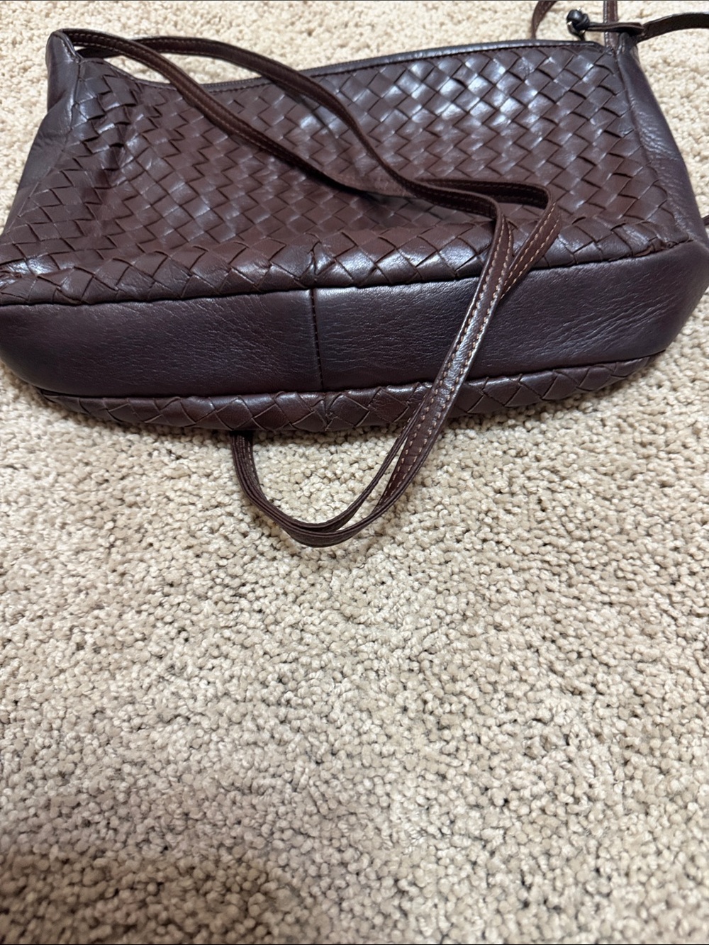 Vintage 1980's Italian Leather Brown Woven Purse Exclusively Made For Younkers - Picture 5 of 5